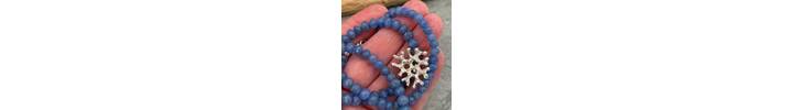 Coral inspired silver and blue necklace 2