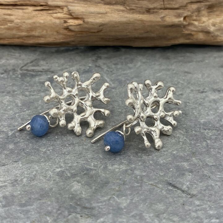 Silver coral inspired earrings 5