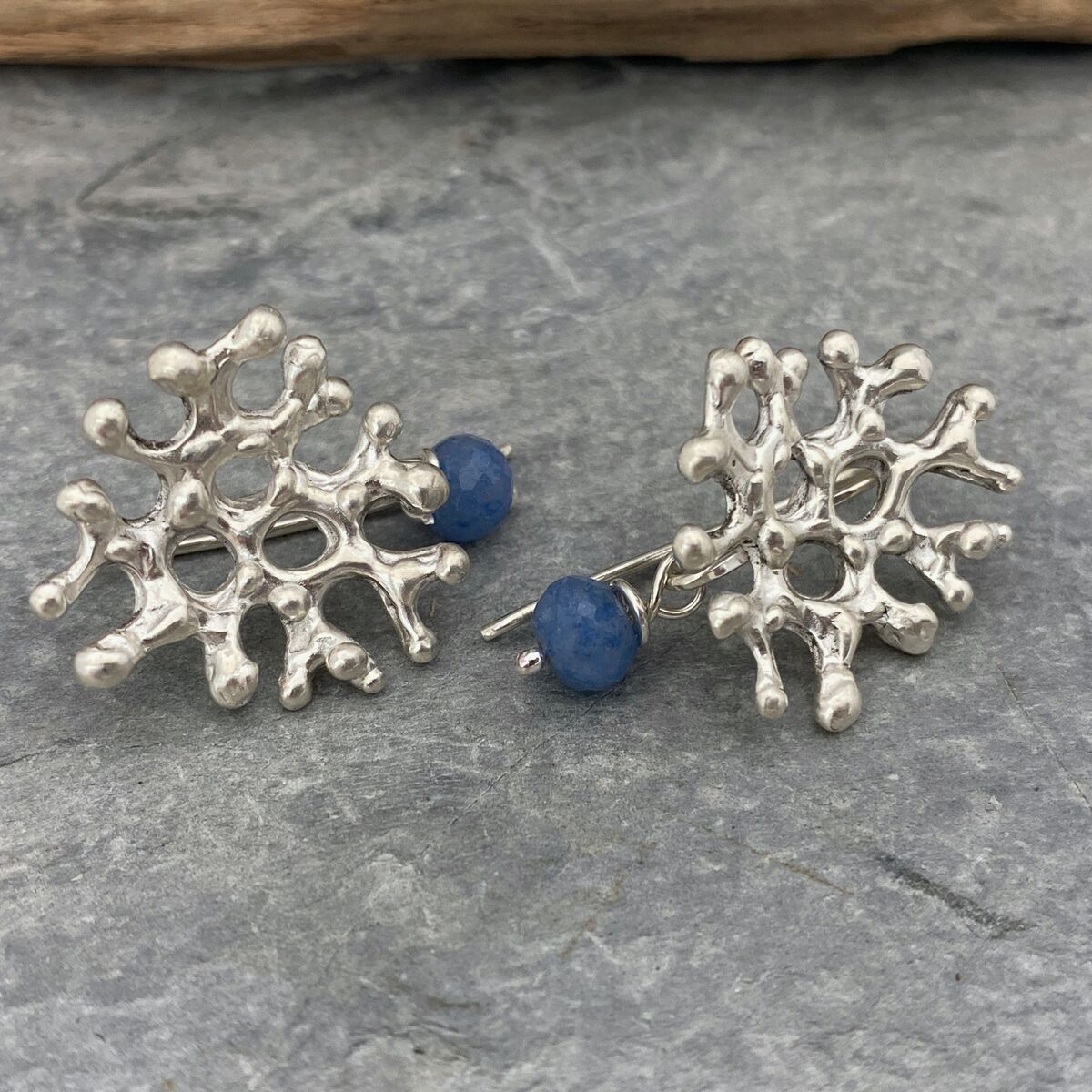 Silver coral inspired earrings 4