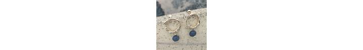 Organic silver studs with apatite beads