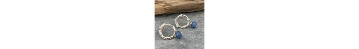 Organic silver studs with apatite beads 2