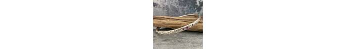 Solid silver and pink sapphire bangle 3
