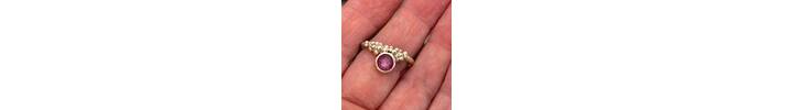 Granulated silver and Ruby gemstone ring 3