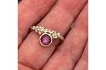 Granulated silver and Ruby gemstone ring 3