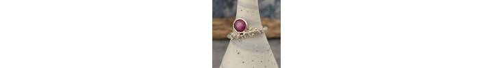 Granulated silver and Ruby gemstone ring 5