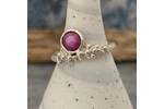 Granulated silver and Ruby gemstone ring 5