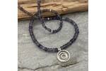 Blue Iolite beaded necklace with silver details