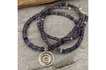 Blue Iolite beaded necklace with silver details 3