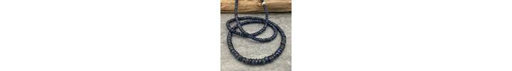 Dark blue sapphire bead necklace