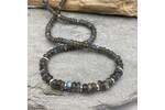 Labradorite and silver bead necklace