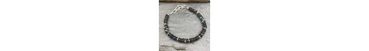 Labradorite and silver bead necklace  4