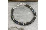 Labradorite and silver bead necklace  4