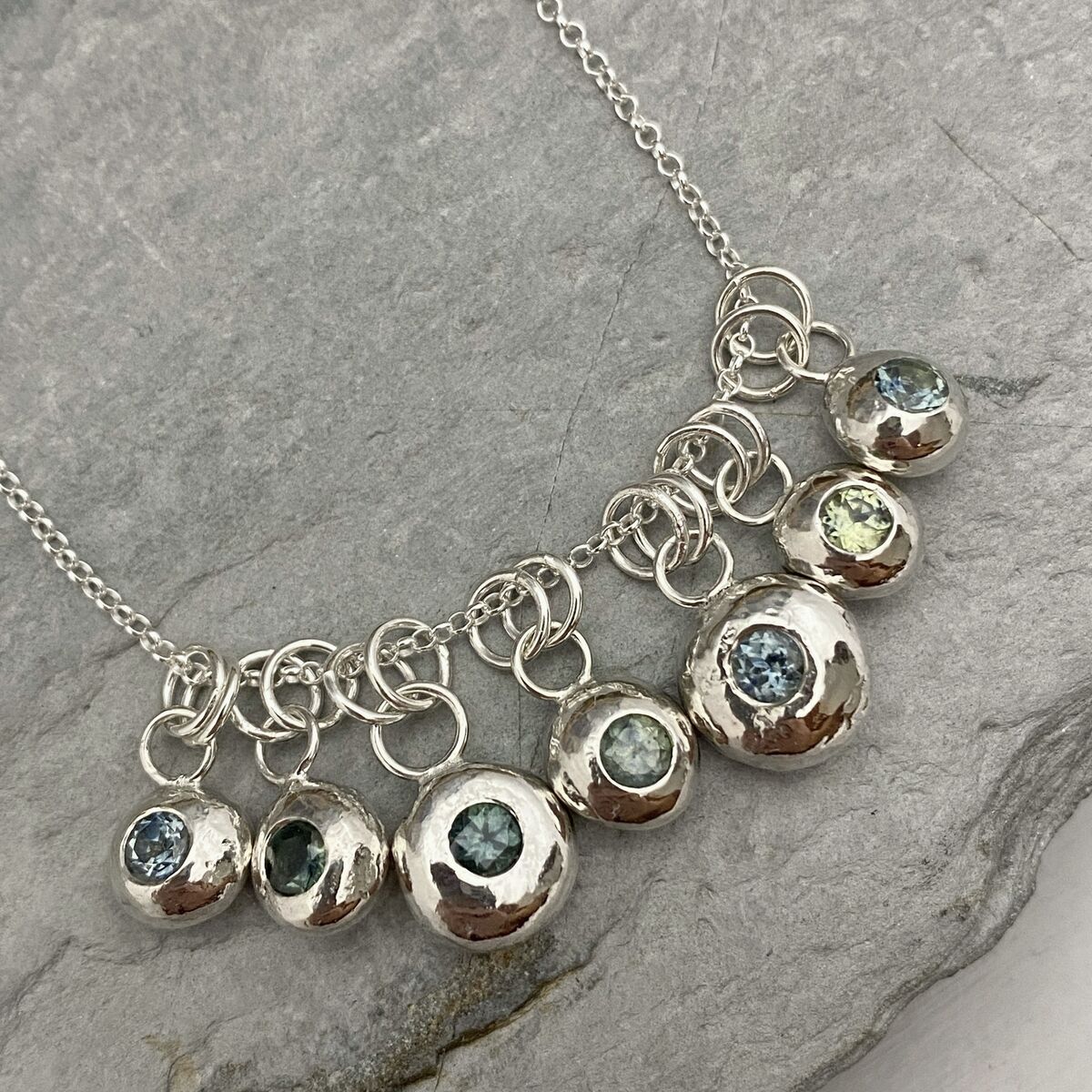 Sapphire nugget necklace 2