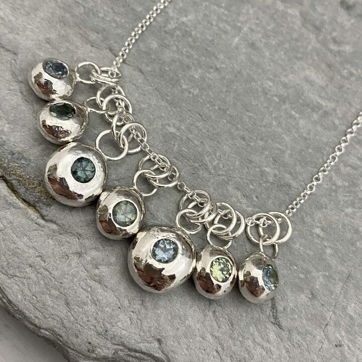 Sapphire nugget necklace 3