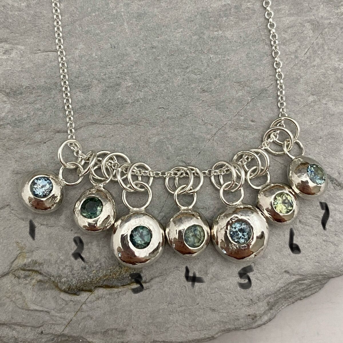 Sapphire nugget necklace 4
