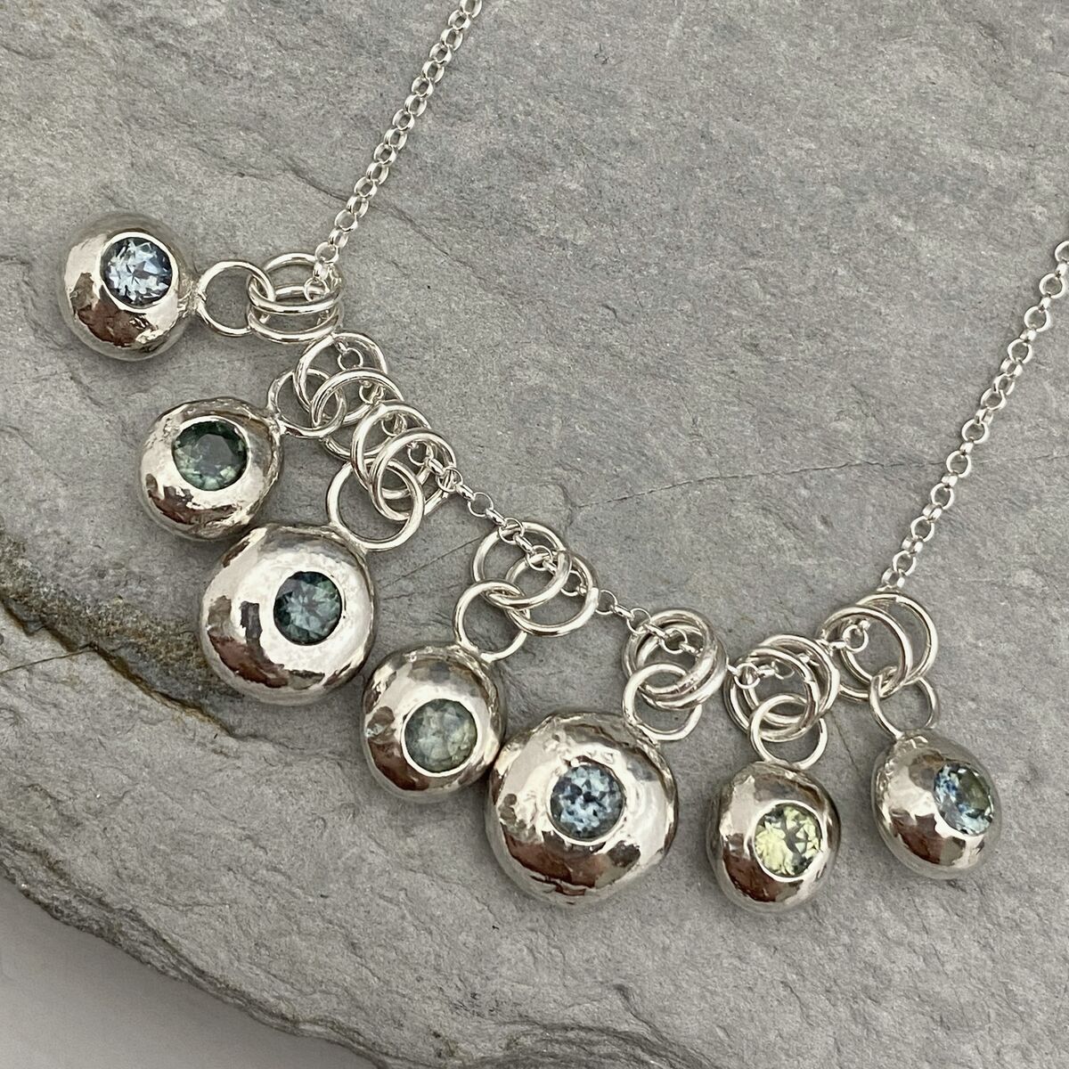 Sapphire nugget necklace