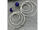 Lapis Lazuli silver hoop earrings 3