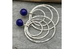 Lapis Lazuli silver hoop earrings 4