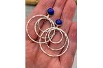 Lapis Lazuli silver hoop earrings 5