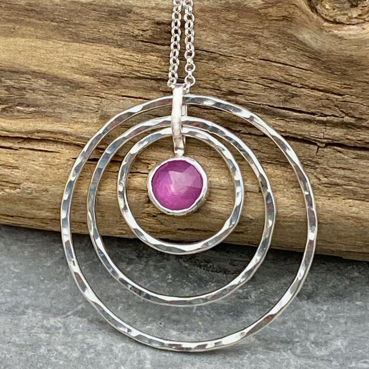 Ruby circles pendant