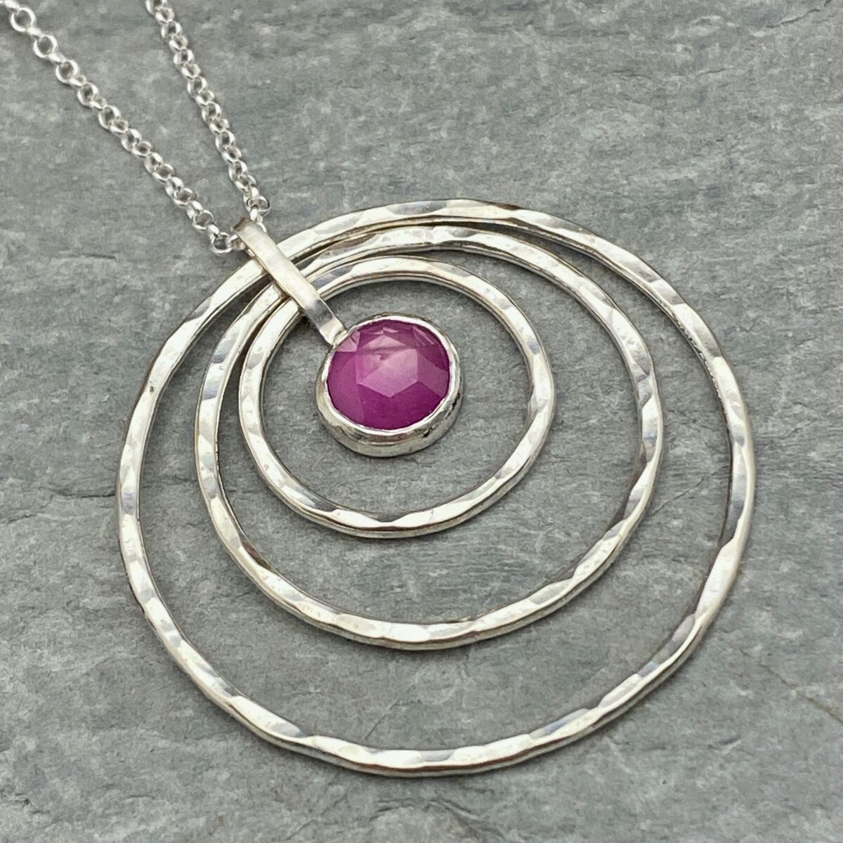 Ruby circles pendant 2