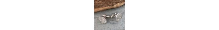 Round silver cufflinks