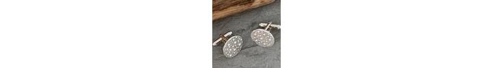 Round silver cufflinks 2