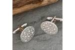 Round silver cufflinks 2