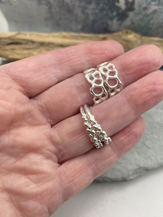 sea foam silver hoop earrings 5