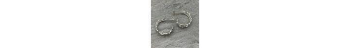 Erosion organic design silver hoop earrings 2