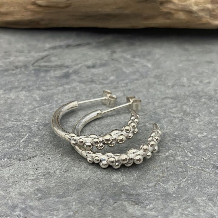sea foam silver hoop earrings 4