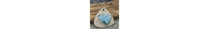 Larimar and silver necklace