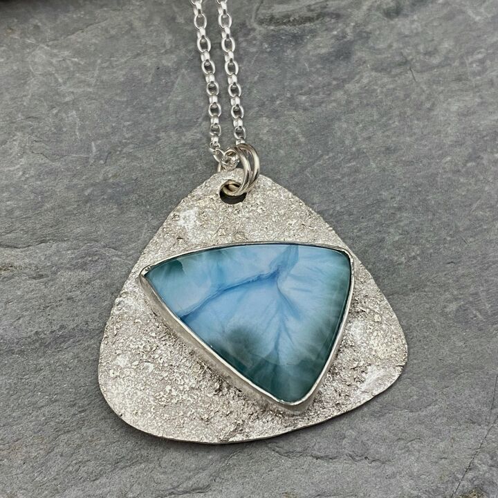 Larimar and silver necklace 3