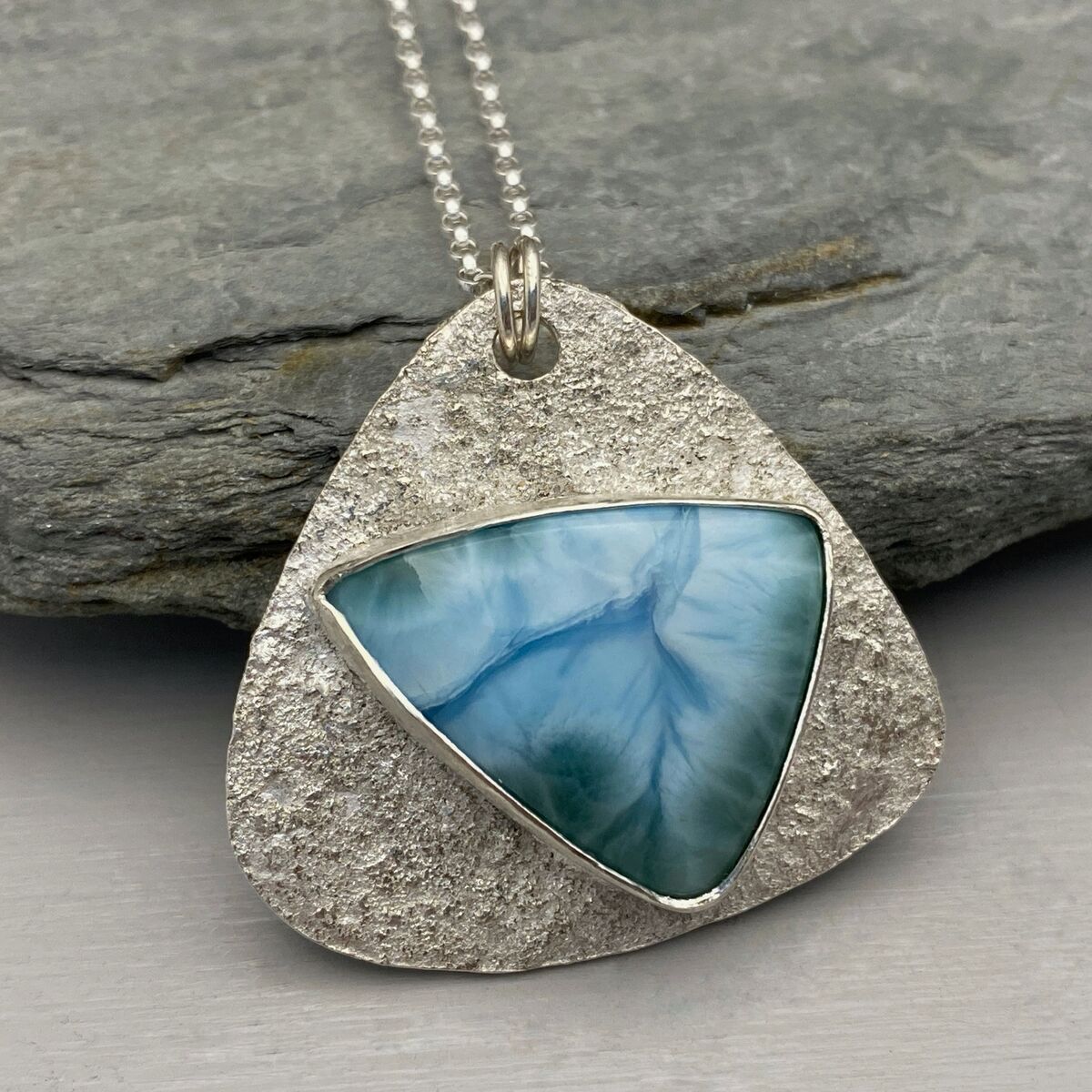 Larimar and silver necklace 5