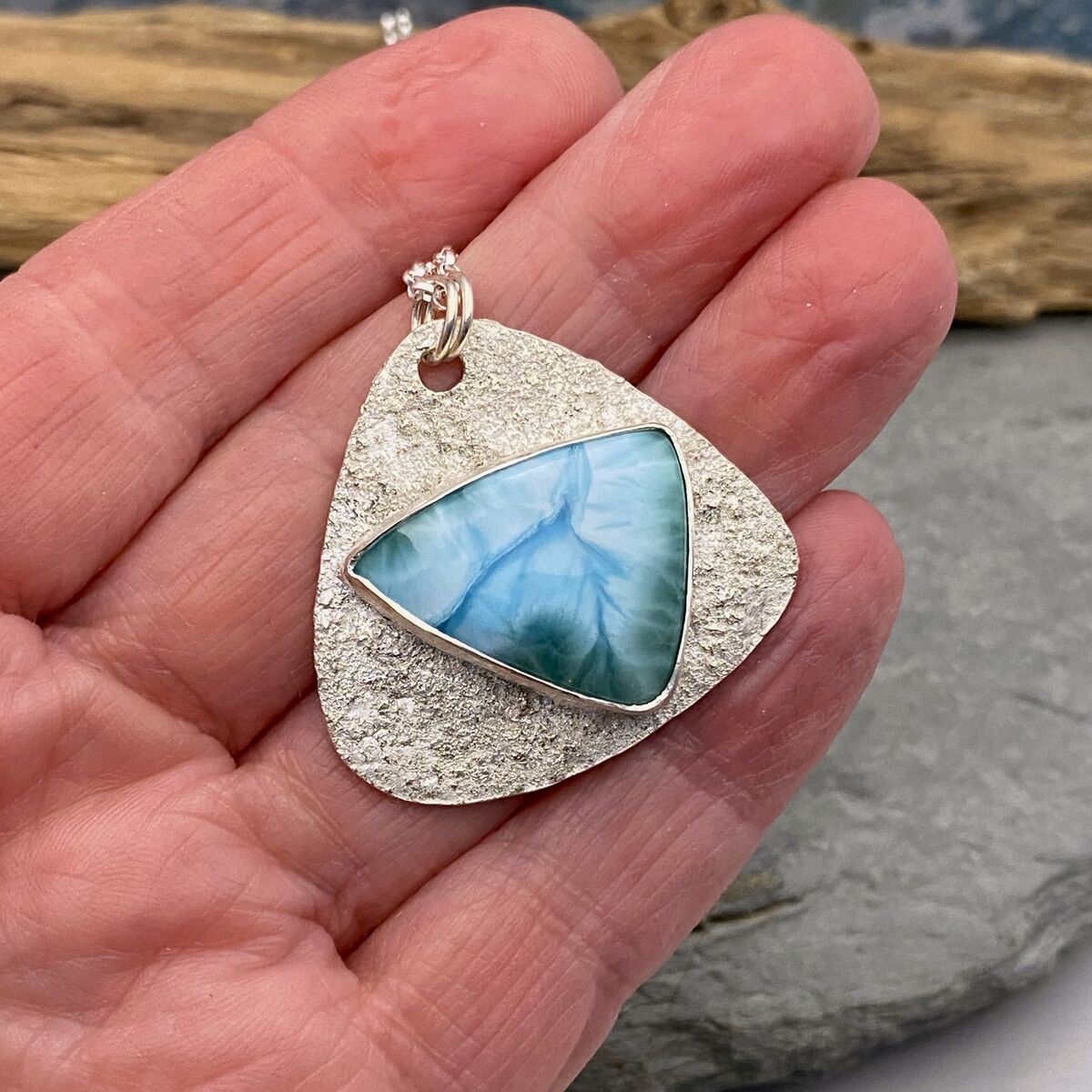 Larimar and silver necklace 7