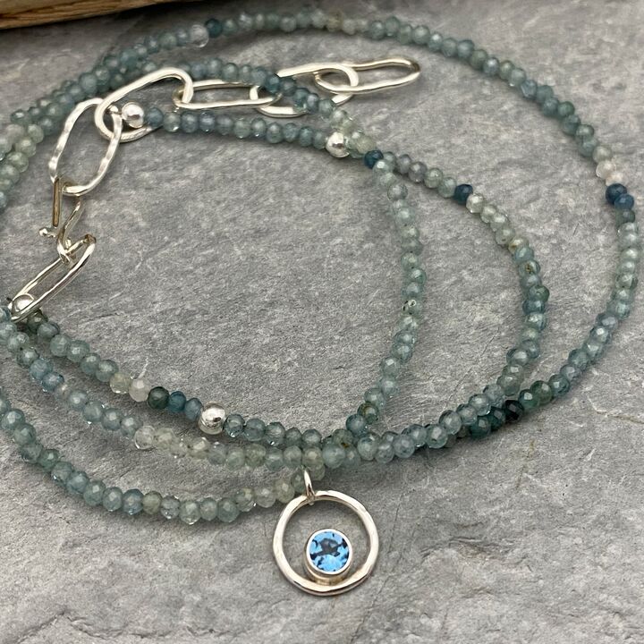 Blue tourmaline necklace 2