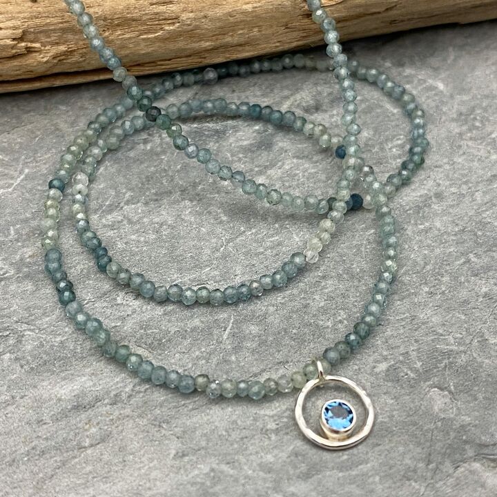 Blue tourmaline necklace
