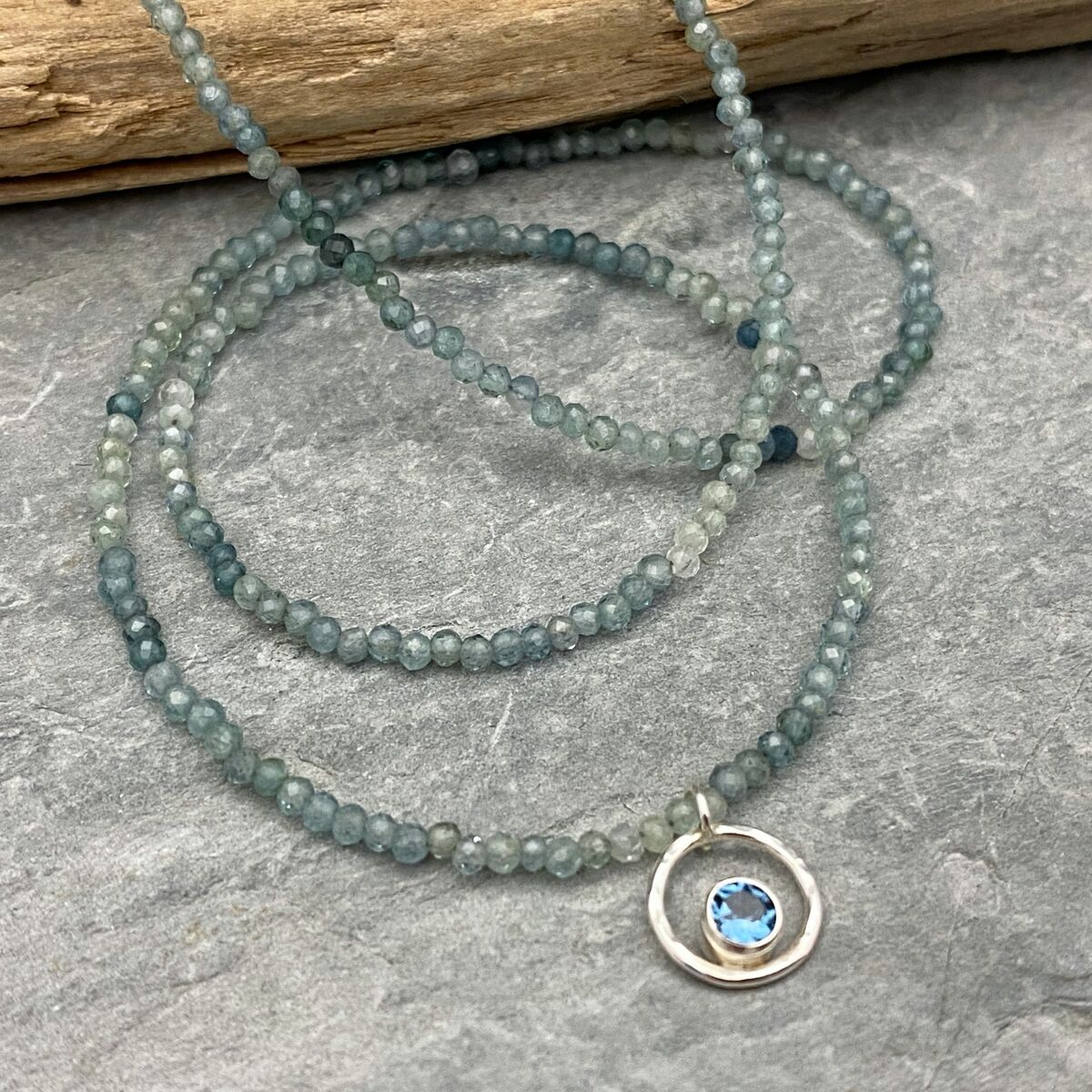 Blue tourmaline necklace