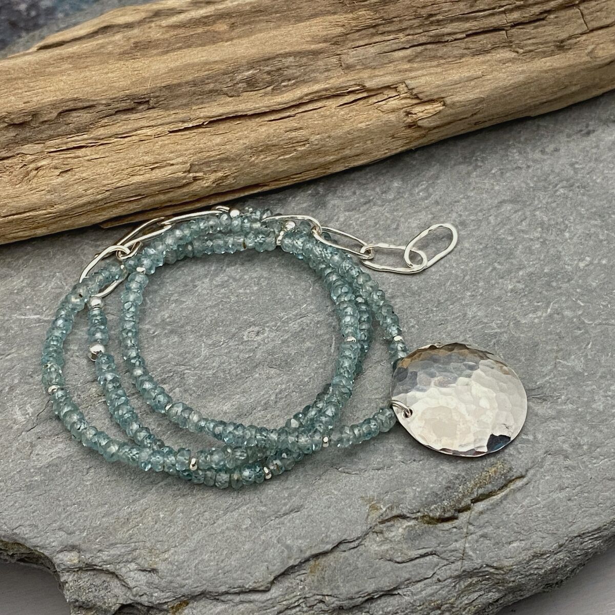 Blue zircon necklace 3