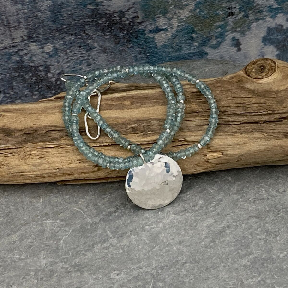 Blue zircon necklace 2