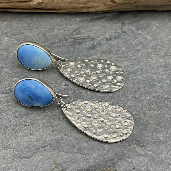 Turquoise and silver dangly earrings 3