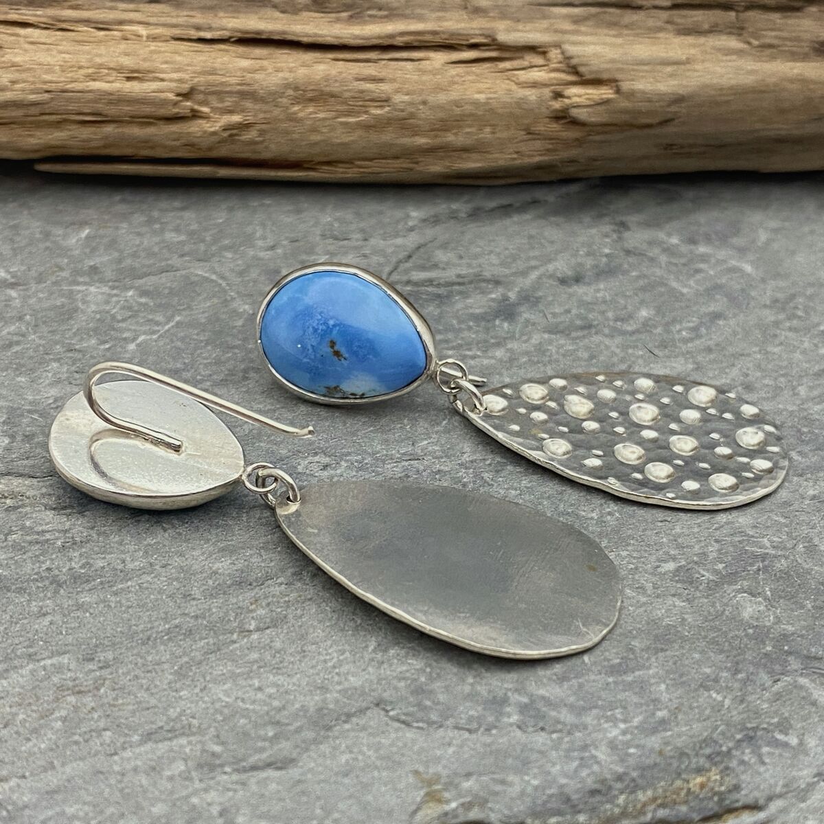 Turquoise and silver dangly earrings 5