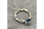 Organic silver topaz pendant