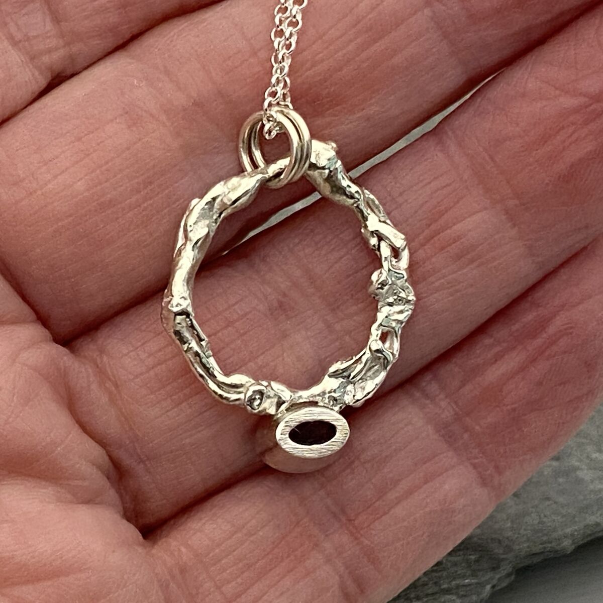 Organic silver topaz pendant 5