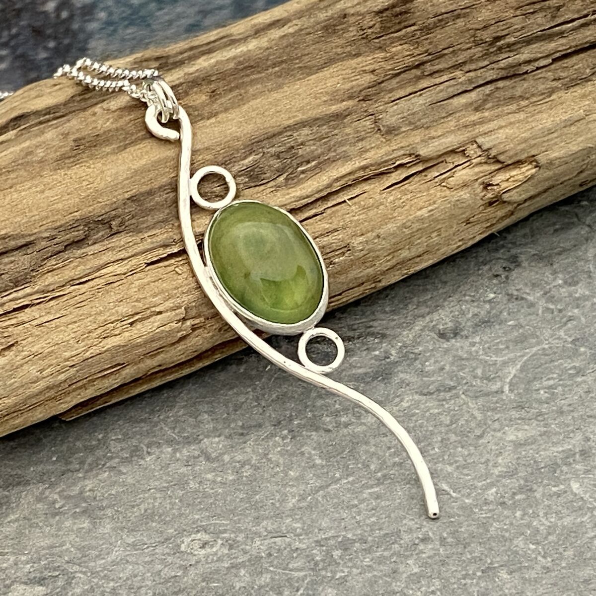 Green garnet pendant