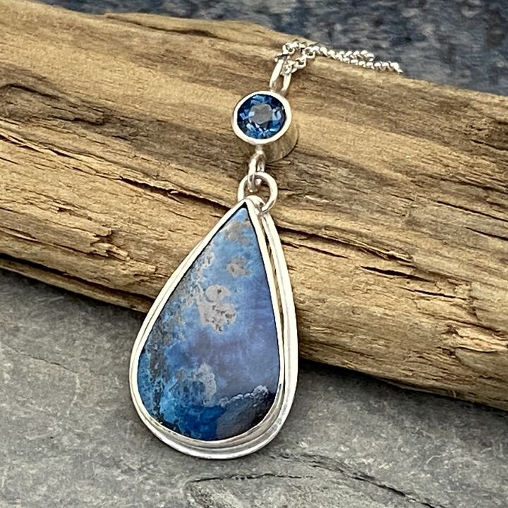 Shattuckite and Topaz pendant