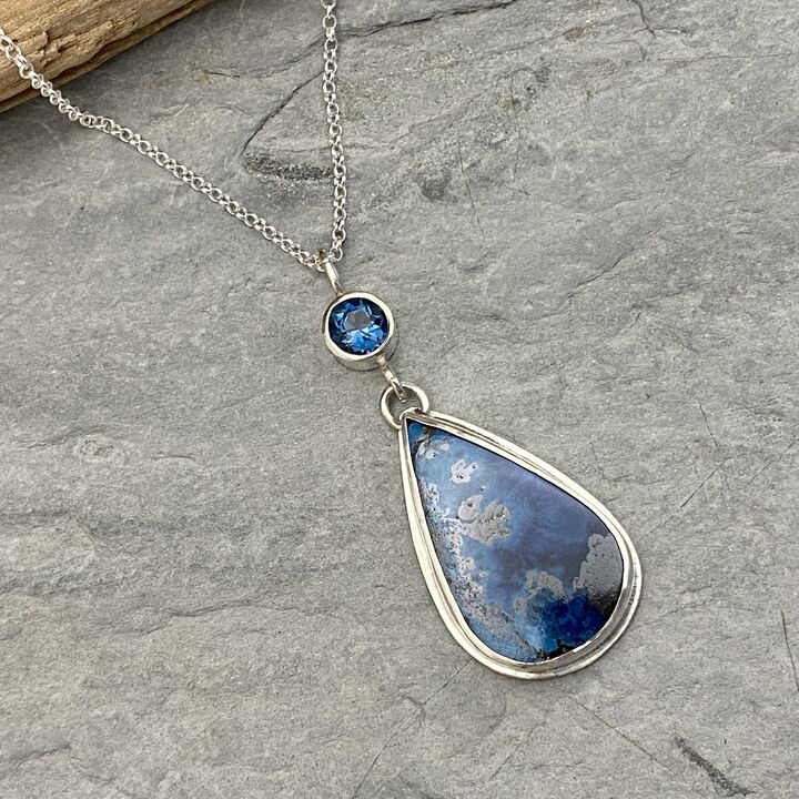 Shattuckite and Topaz pendant 3