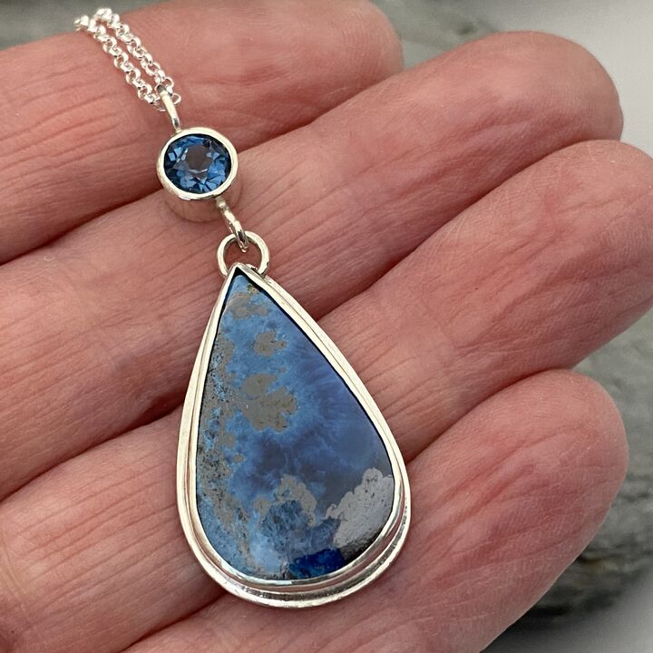 Shattuckite and Topaz pendant 5