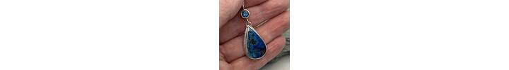 Shattuckite and Topaz pendant 6