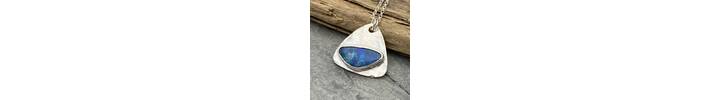 Blue Australian Opal pendant 
